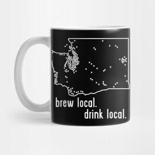 Washington State Brewery Map  Craft Beer Graphic TShirt Mug